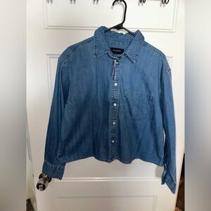 Banana Republic Cropped Chambray Shirt (size Large)